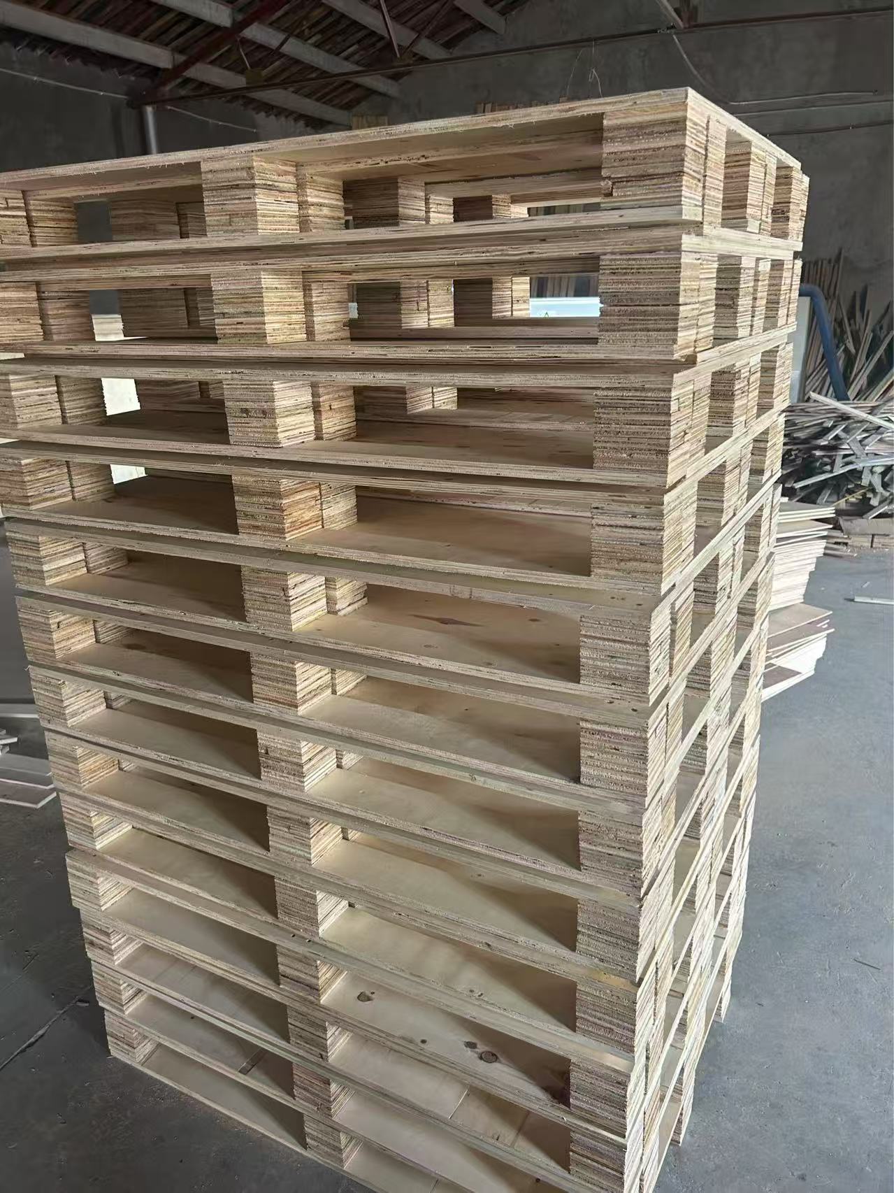 4-Way Entry Plywood Pallets - Warehouse Stack